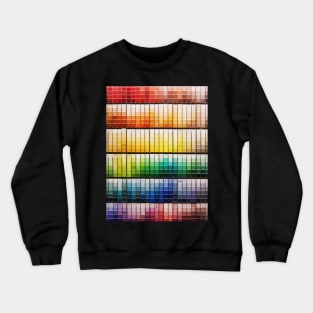 Colorful paint swatches ordered in rainbow order at the hardware store Crewneck Sweatshirt